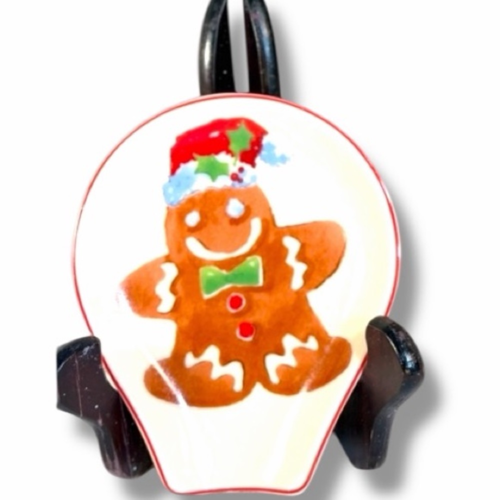 Lenox Holiday Gingerbread Man Spoon Rest Plate Porcelain Accent Dish